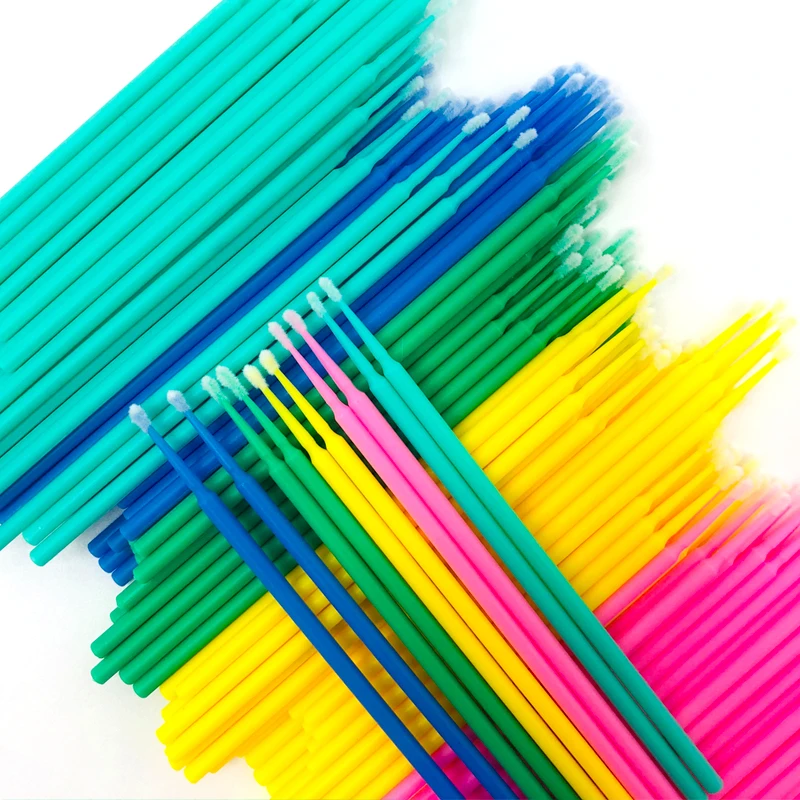 NATUHANA 100Pcs Disposable Micro Brush Eyelashes Extension Individual Lash Removing Swab Micro Brush For Eyelash Extension Tools