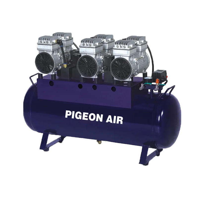 factory  price 120L 2.3HP 2520W 0.5Mpa dental equipment use PN-FB120 mini quiet oil free silent dental air compressor