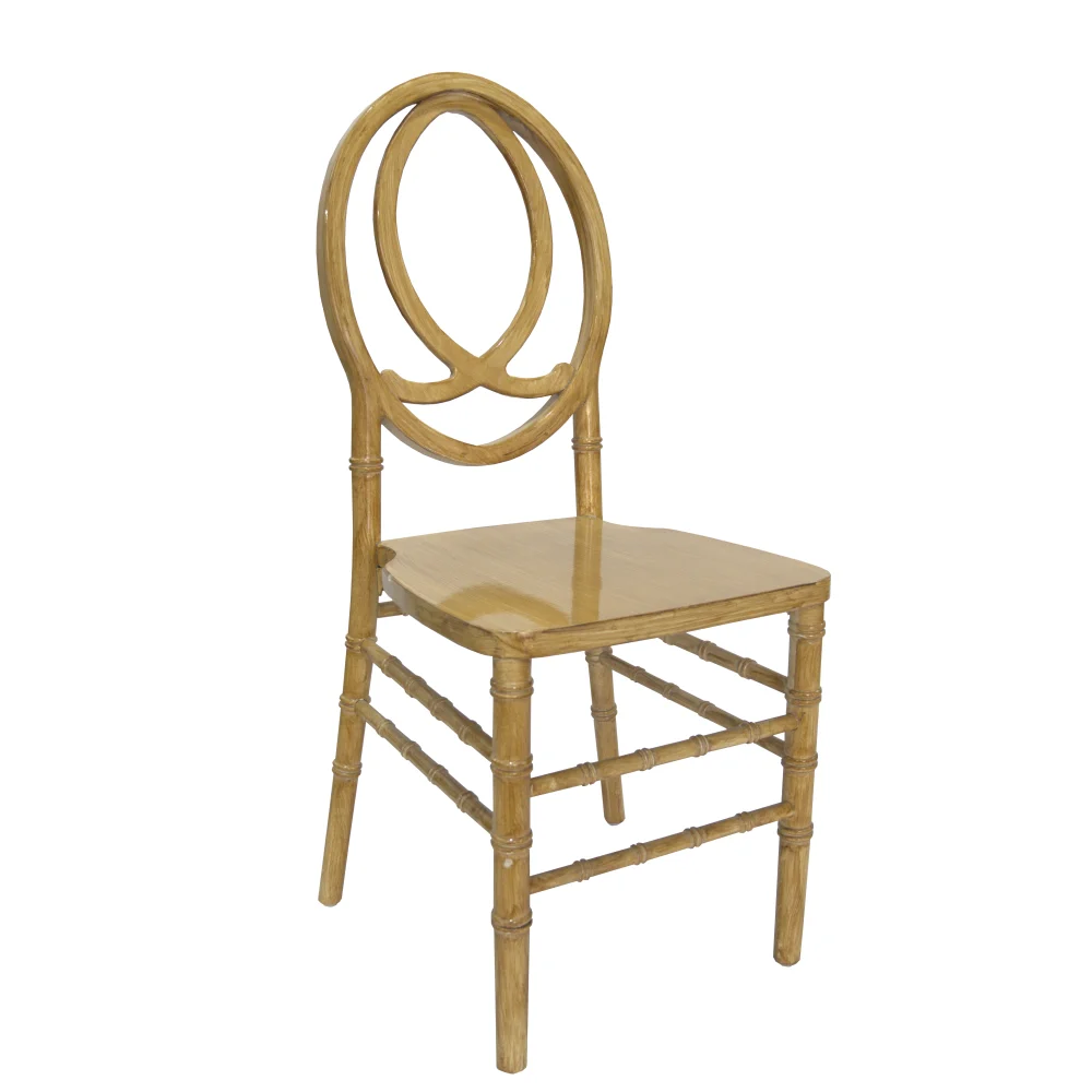 Made from Sinofur Stacking Wood Natural Color Phoenix Dinning Chair For Party And Wedding