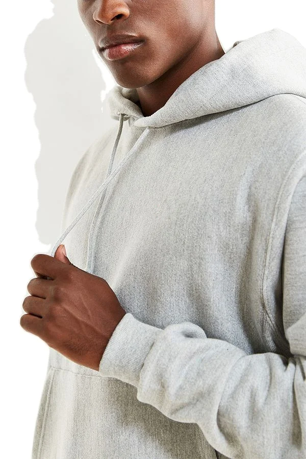 Mens reverse weave hoodies blank pocket gym sports pullover hoodies