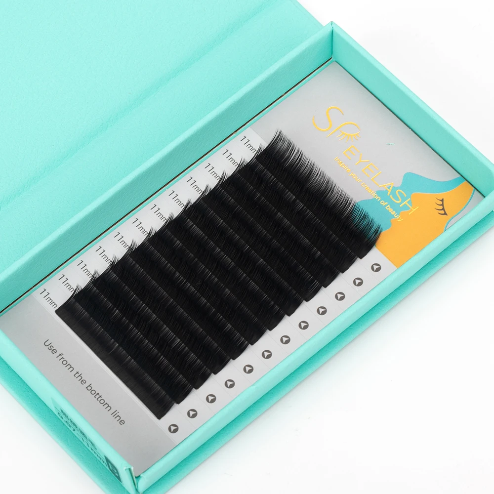 SP Eyelash Private Label Handmade Silk Eyelash Individual Classic Lash Faux Mink Professional Volume Bulk Eyelash Extension