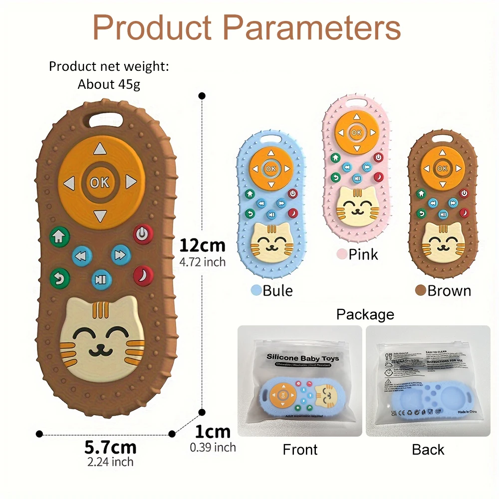 2024 New Best BPA free Food Grade Silicone baby 0-12 months soft Teething Toys cute Remote baby Teether for babies
