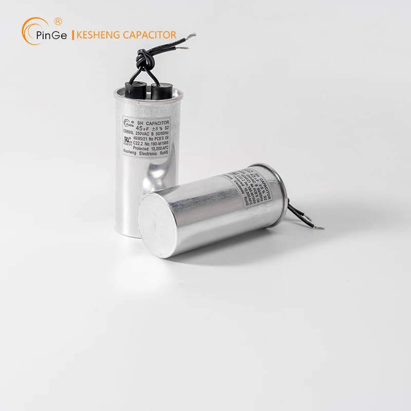 KS Pinge Air Conditioner Parts AC Motor Starting Capacitor CBB65 450V 25UF With Wires
