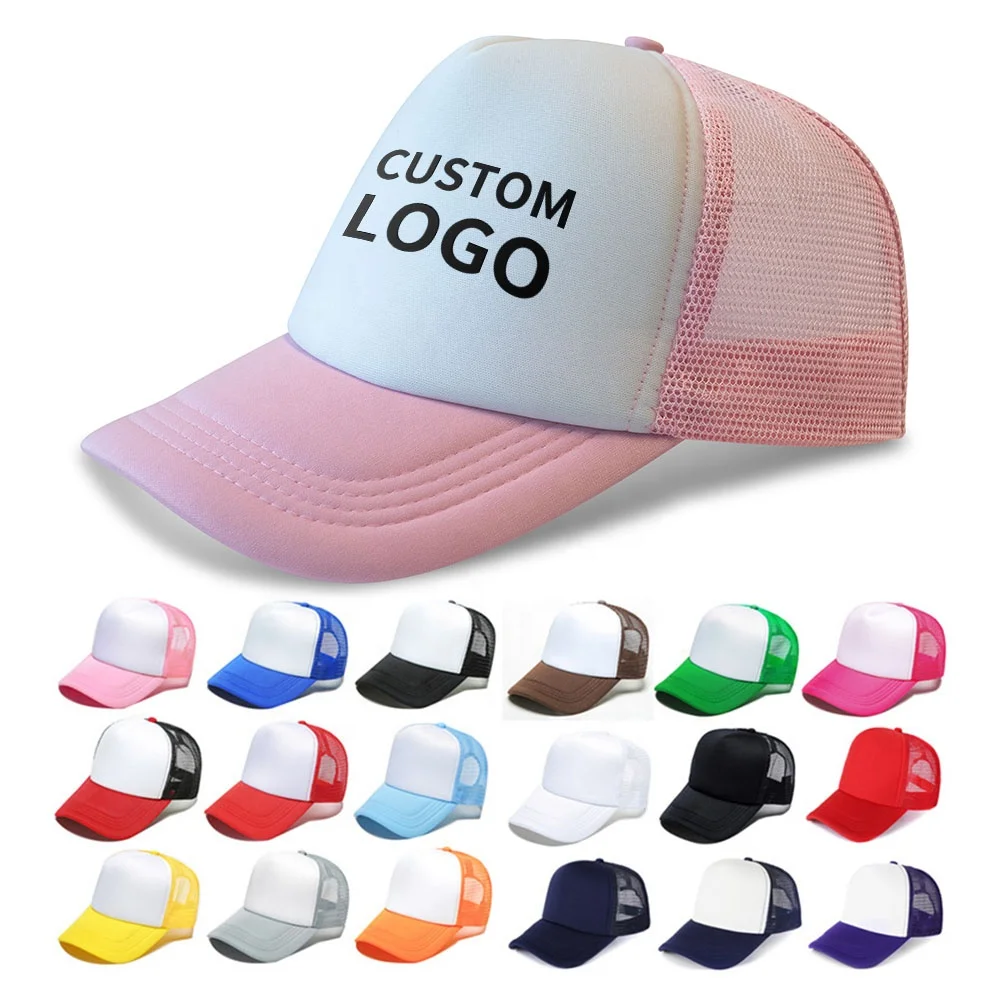 Custom Embroidered Logo Classic Breathable 5 Panel Mesh Cap Youth Hip Hop Style Outdoor Fishing Baseball Cap Beach Wholesale