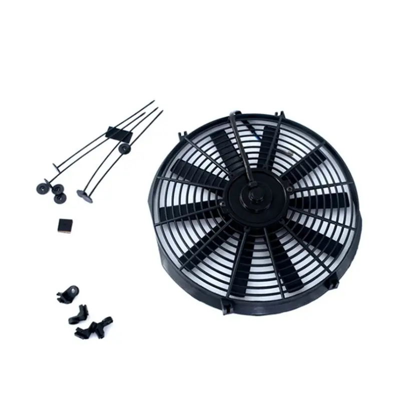 Индивидуальный 12 В 24 в 80 Вт 120 Вт 07 '09' 10 '12' 14 '16' вентилятор для охлаждения автомобильного радиатора с прямым лезвием