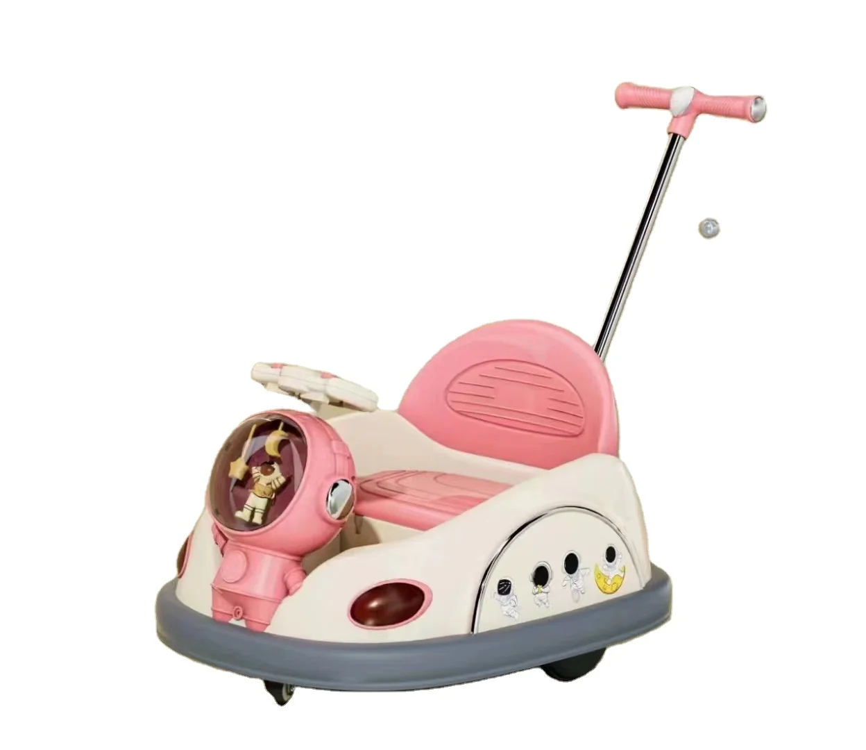 New Indoor and Outdoor Electric Kids Ride-On 360 Degree Spin Bumper Car with Pushing Handle Product Category Bumper Cars