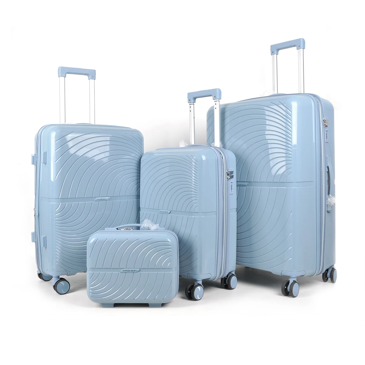 Baigou Wholesale PP  carry on hard shell Unisex Travel luggage sets 14-20-24-28 inch luggage bags