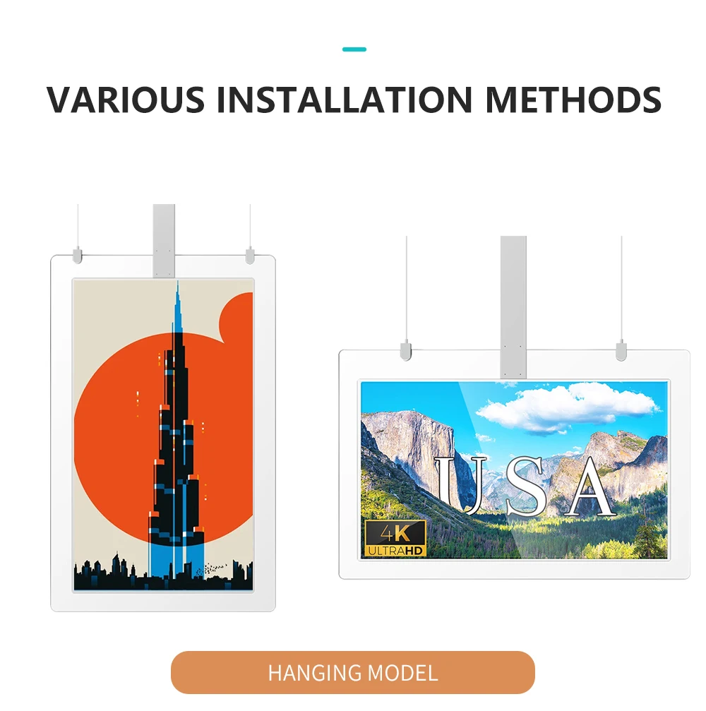 Floor Stand Indoor Advertising LCD Display Panel Touch Digital Signage Ultra Thin Media Player