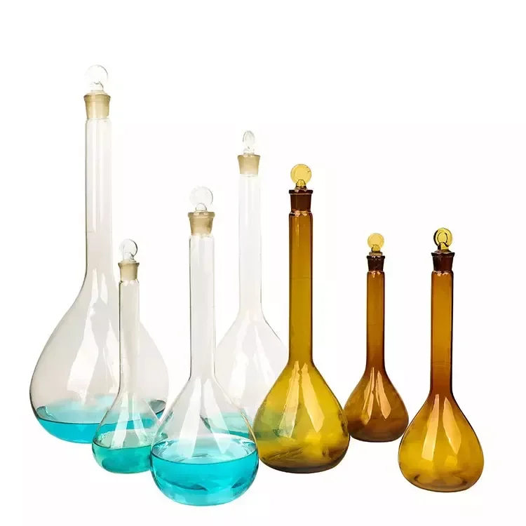 Lab Glassware Volumetric Flask with Ground-in Glass Stopper or Plastic Stopper