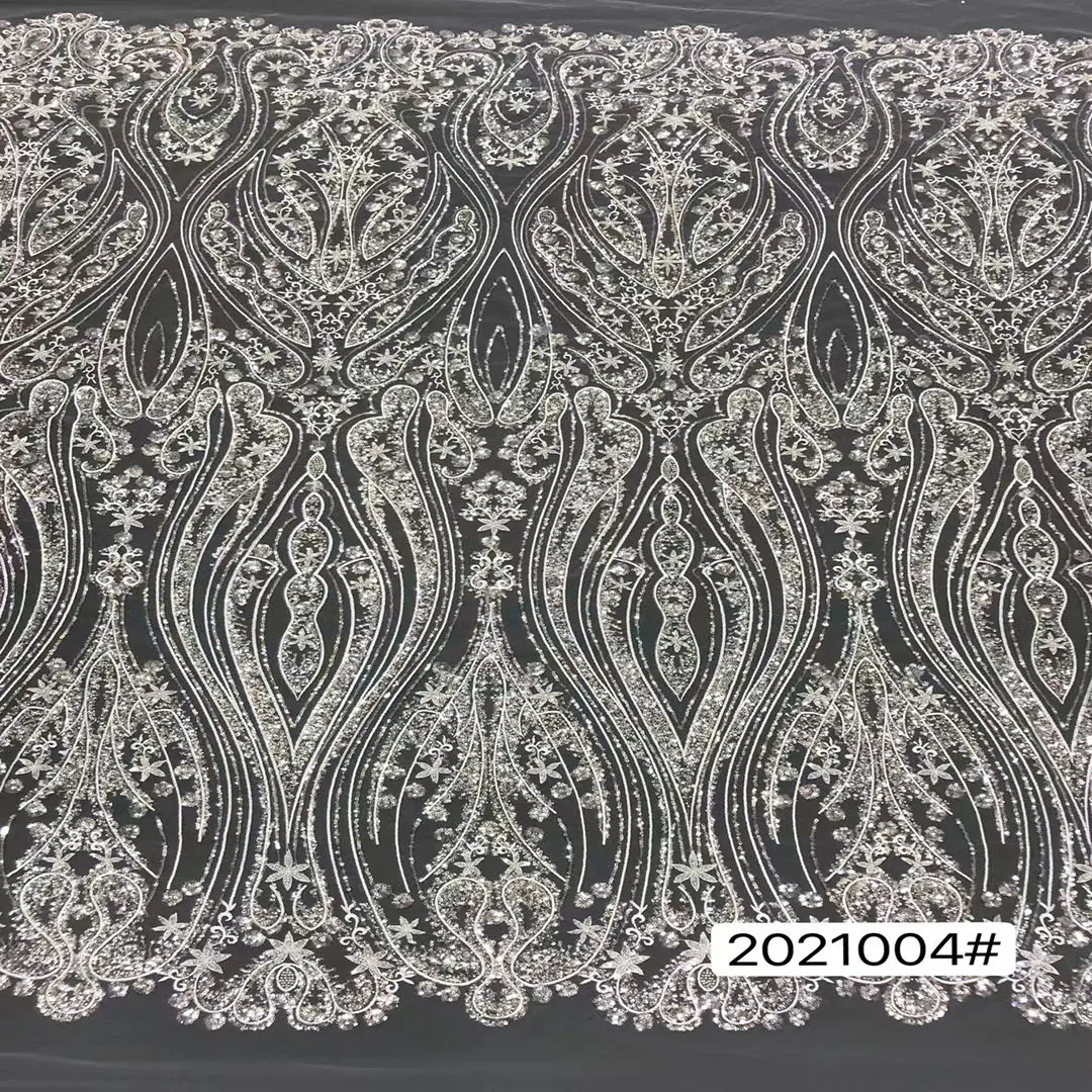 handwork white sequin beads tulle  lace  bridal lace for wedding