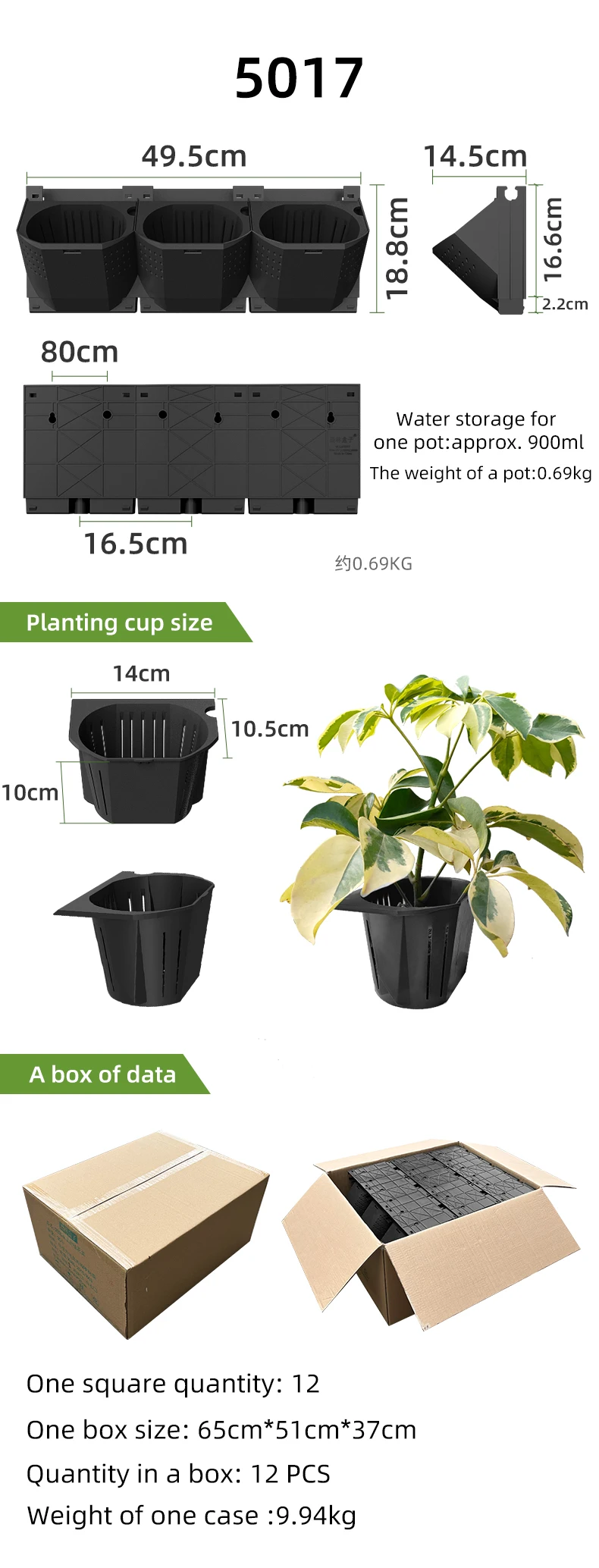 Vertical Garden Systems Stackable Flower Pot Indoor Outdoor Hanging Wall Planter Living Wall Planter System