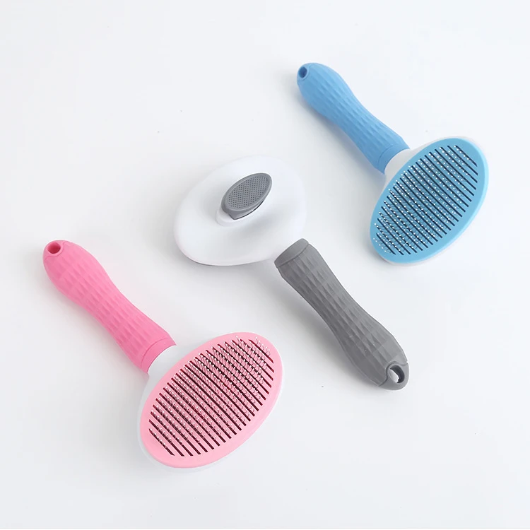 Hot Sale Pet Grooming Brush Easy Use Dog Hair Comb Self Cleaning Slicker for Cats Dogs Removes
