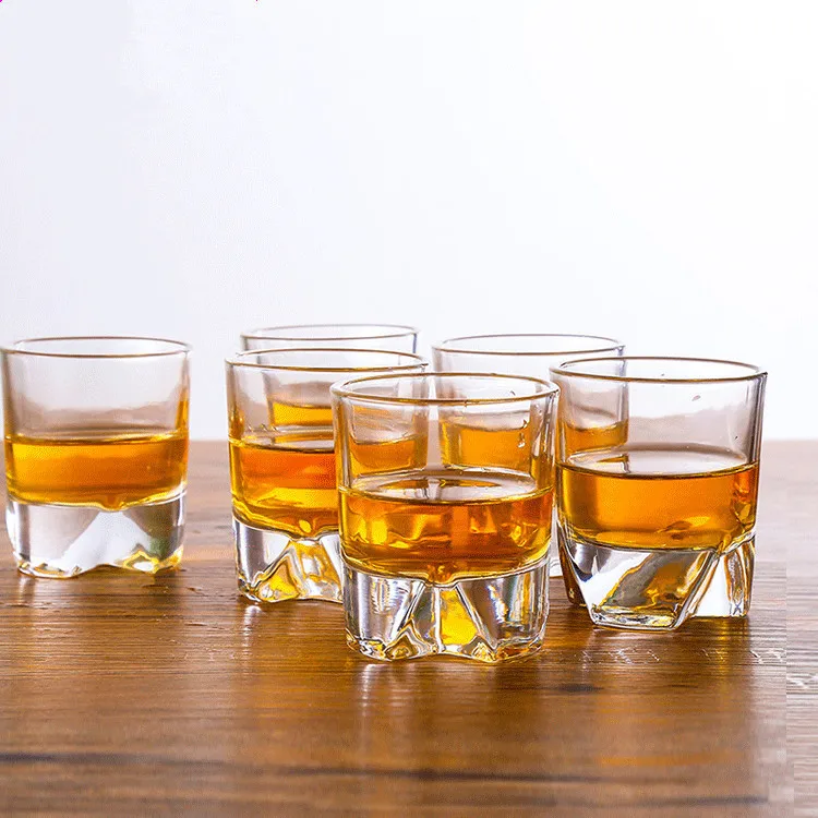 Amazon Hot Sale Clear Whisky Glasses Cups Crystal Rock Shot Glass Whiskey Glass