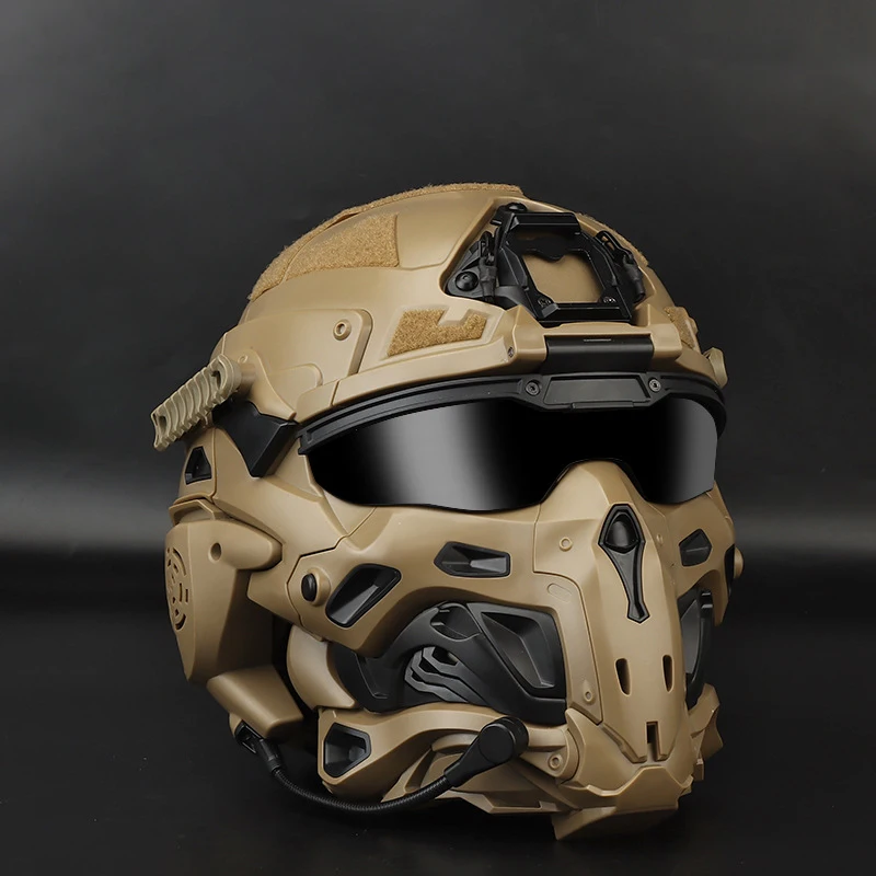 CXXM assault helmet Built-in communication headset, anti-fog fan, replaceable lenses tactical helmet full face helmet