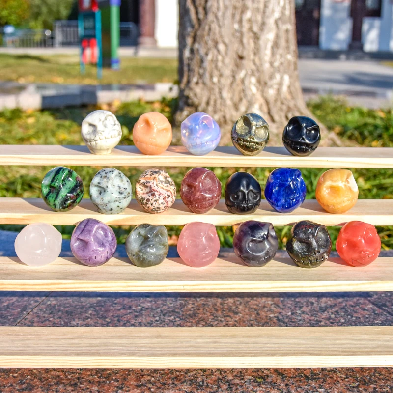 Wholesale High Quality Hand Carved Natural Spiritual Stone Craft Crystal Crafts Jack Crystal Jack skulls Craving