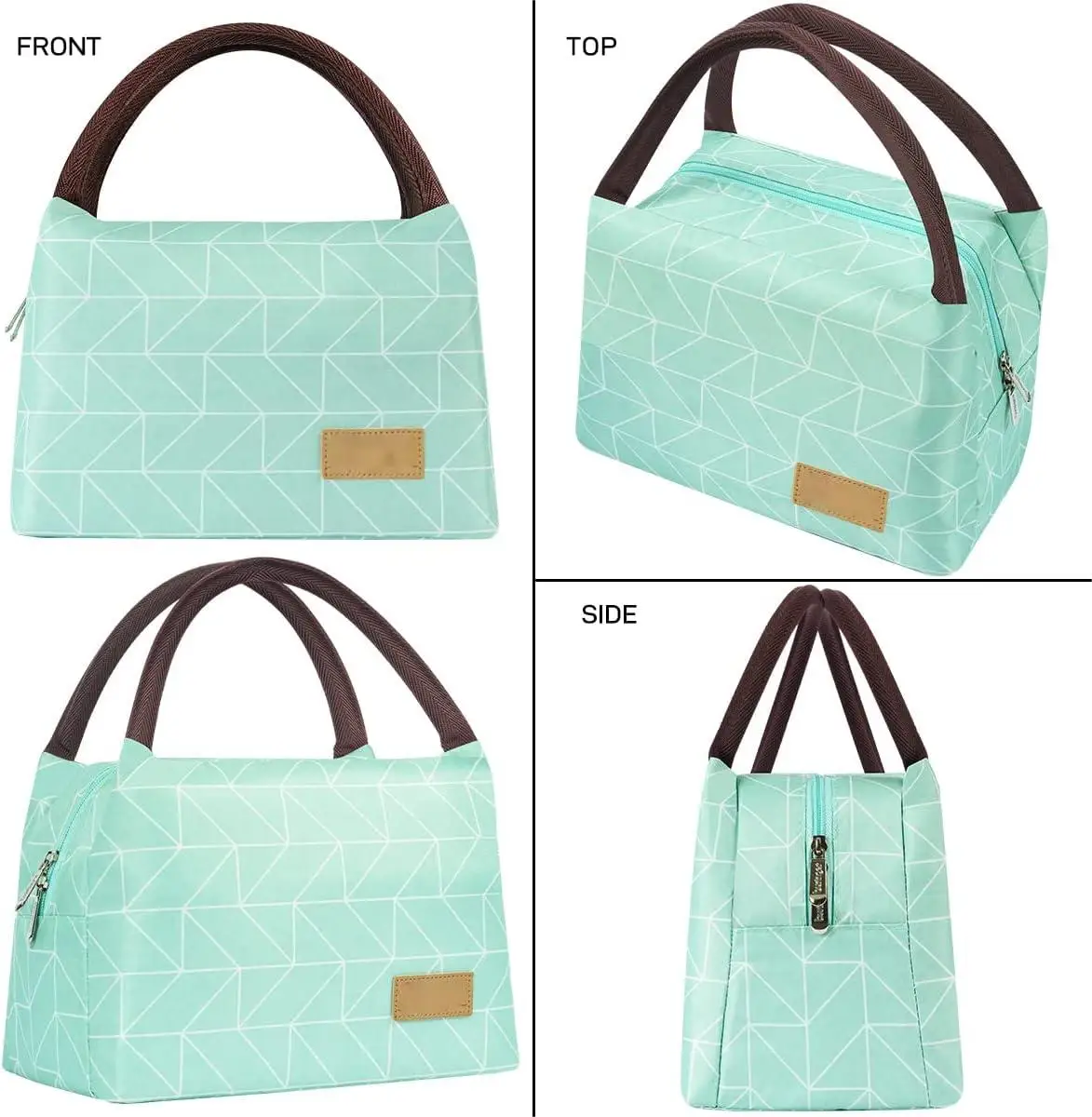 Lunch Box Insulated Cooler Bags Convenient Carry Handle Oxford Cloth Nontoxic Aluminum Foil Women Men Work Food Cooler Bag