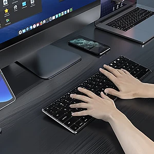 Seenda JP-064BA-2 Office Portable Multi Device Thin Wireless Bt3.0 Universal Blue tooth Keyboard For Mac Pc Tablets Window