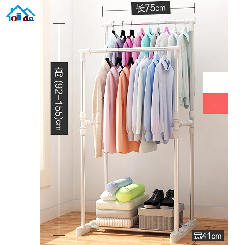 NIHAO stainless steel Cloth Rack Portable Wardrobe Clothes Dryer On Wheels