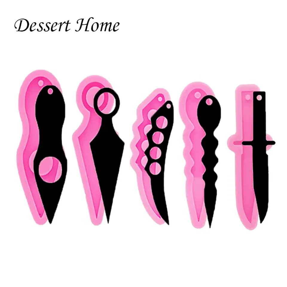 DY1134 Resin art DIY Making Self-defense Tools knife and Sword Silicone Keychain Molds, Epoxy Craft Mold, Resin Crafting Mold