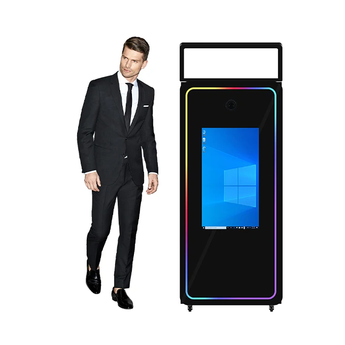 2024 Wholesale Mirror Photo Booth Machine Selfie 65Inch Touch Screen Magic Mirror Photobooth With Camera