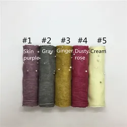 wholesale hot-sale organza pearl scarves dubai women hijab shawls soft cotton hijab