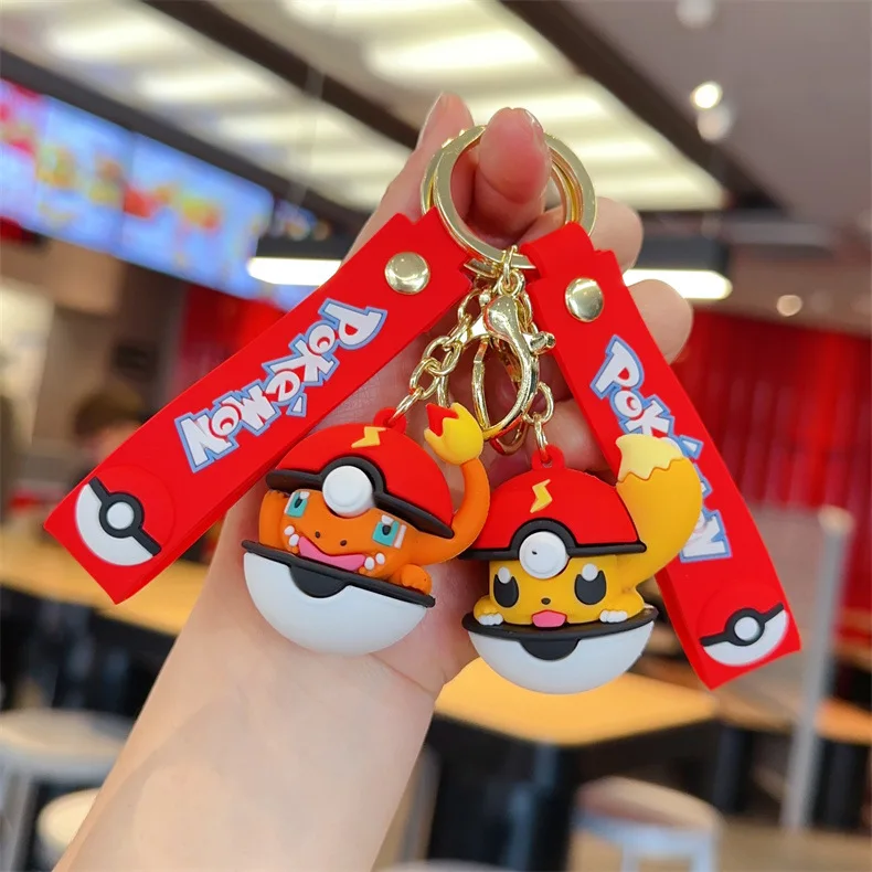 Factory new Pokemon ball key chain pikachu Charmander Image key chain, claw machine gift