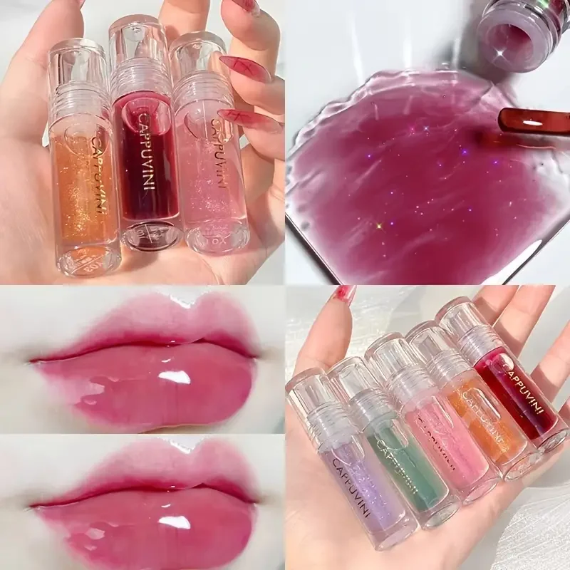 Глянцевый блеск для губ Crystal Jelly блестящий прозрачный зеркальный Увлажняющий жидкая помада масло оттенка День Святого