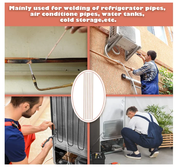 Silver Brazing Rods Solder Welding Accessories for HVAC Refrigeration Grade Gas Soldering Torch Accessory (E Solder)