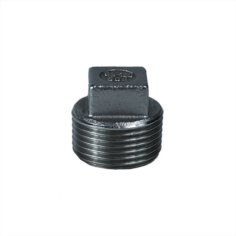 stainless steel 304 316 cf8m fittings ss 1inch DN25 BSPT NPT thread pipe fittings square plug