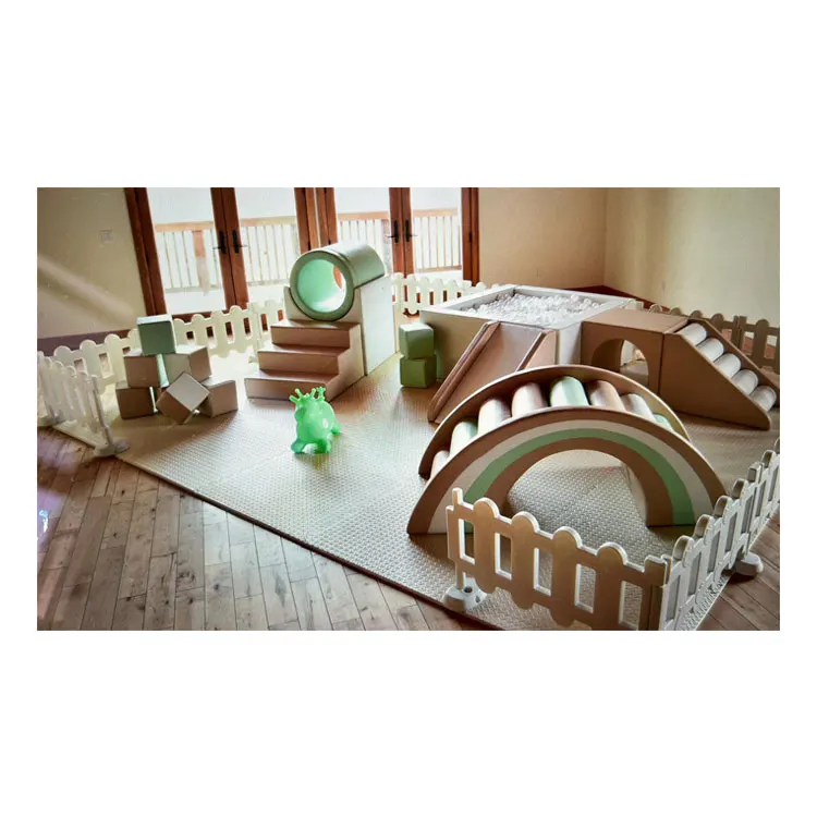 Nanpak Climbers Crawl with inflatable bounce house Indoor Playground Children Foam Soft Play Sets Home Blocks Play Area Climbing