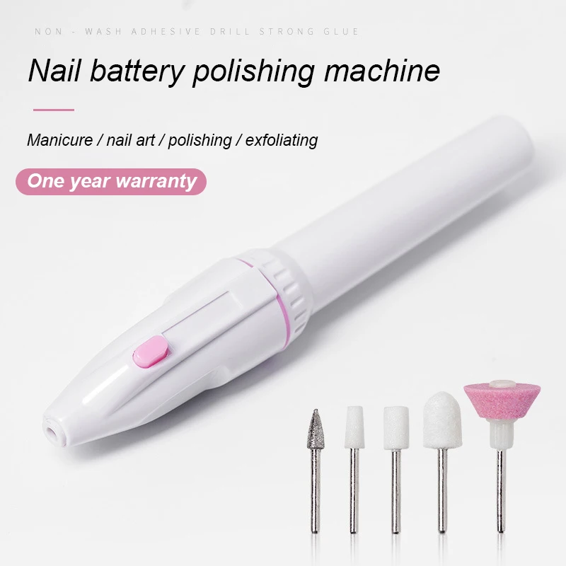 Professional Electric Nail Drill Kit Battery Manicure Pedicure Grinding Polishing Nail Art Sanding File Pen Tools Nail Polishing