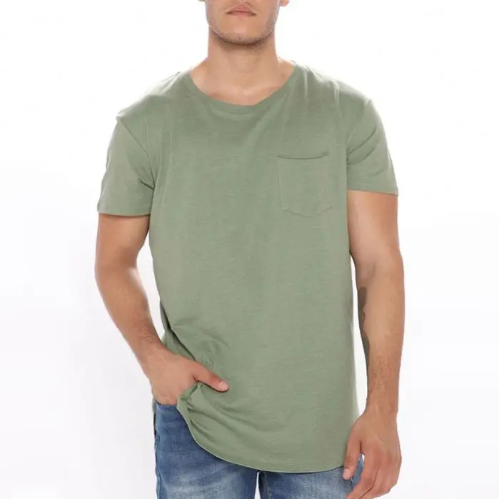 Manufacturers Wholesale Tshirts Short Sleeve Crew Neck Men Plain Curved Hem Tshirt