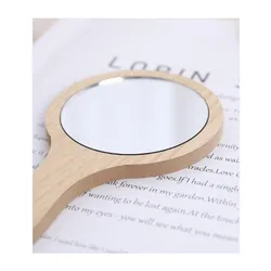 YRX S002 Hanging Makeup Mirror HD Cosmetic Wooden handle Mirror Personalized Handheld Mirror