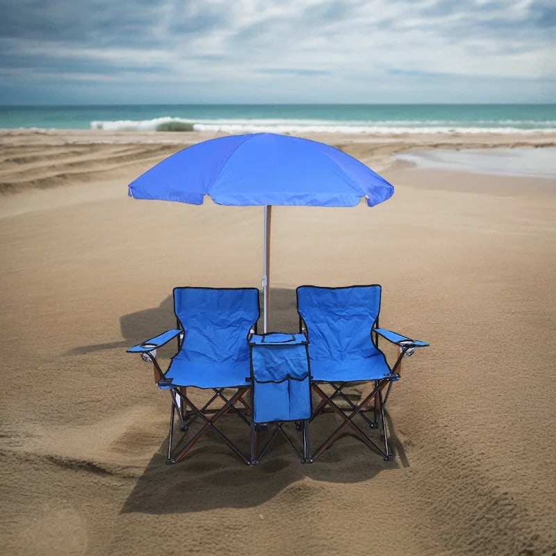 APC063  600D Oxford Camping Fishing  garden beach  chair with umbrella and ice pack chairs