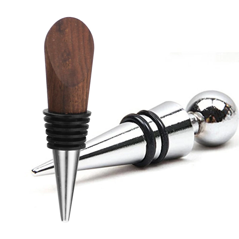 Wood Custom Logo Cork Animal Zinc Alloy With Rubber Saver Pump Metal Vacuum Silicone Wine Bottle Stopper