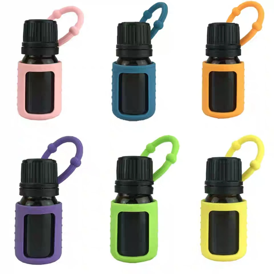 Hot Sale Essential Oil Perfume Silicone Sleeve Carrying Bottle silicone