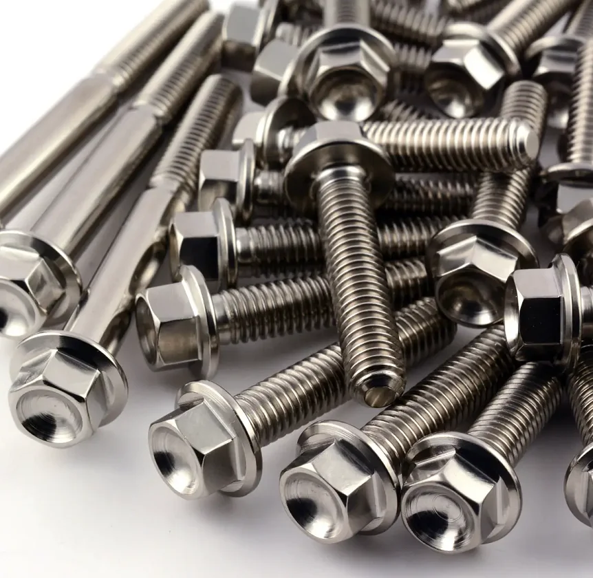 Gr5 Titanium Alloy Flange Head Motorcycle Bolts Titanium fasteners