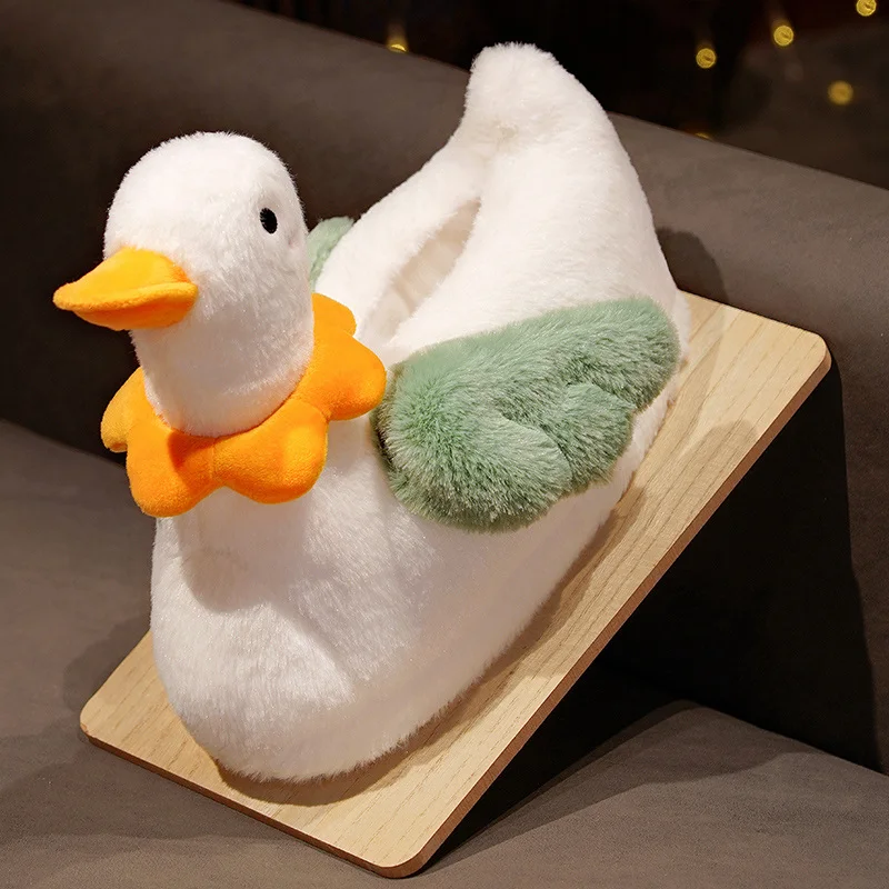 Custom Duck Plush Slippers Warm Winter Slippers Logo CE Mhl 7 Days Winter Slides Unisex for Women Customized Non-slip Soft Plush