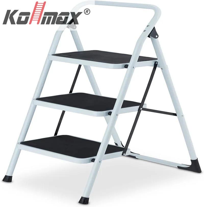 New Design Optional Color Wide Step Compact Steel Ladder for Home Use