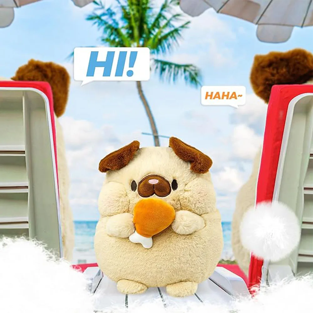 J878 Adorable stuffed biting bone dog animal OEM ODM service cuddling pillow companion khaki plush chicken legs dog toy