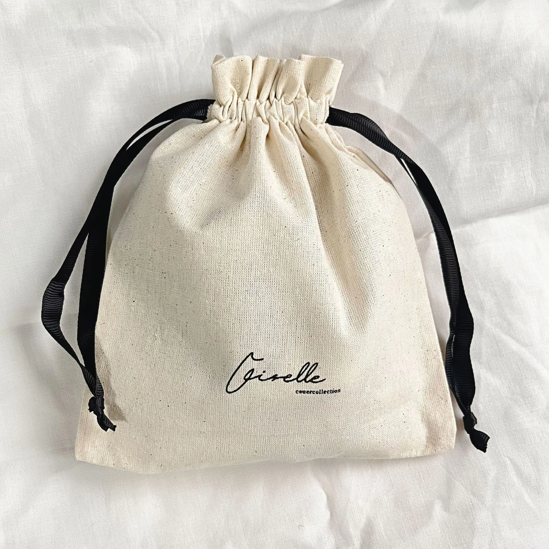 Linen Custom Logo Gift Dust Manufacture Storage Personalized Printed Packaging Canvas Drawstring Cotton Bag