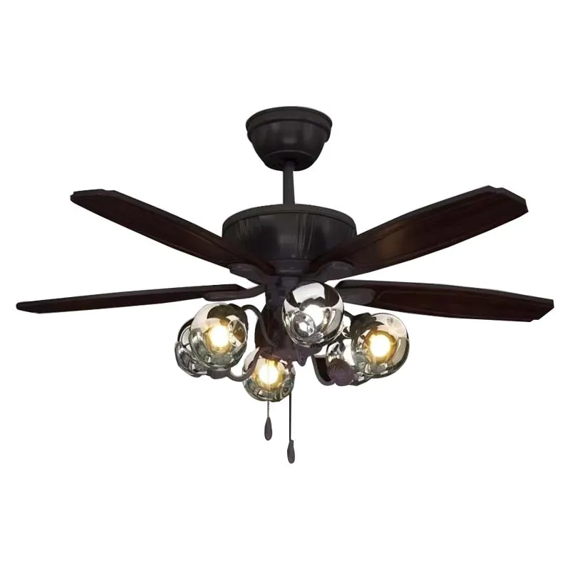 Manufacturer Wholesale Price DC Motor Remote Control Vintage Black 52 inch Led Ceiling Fan With Light