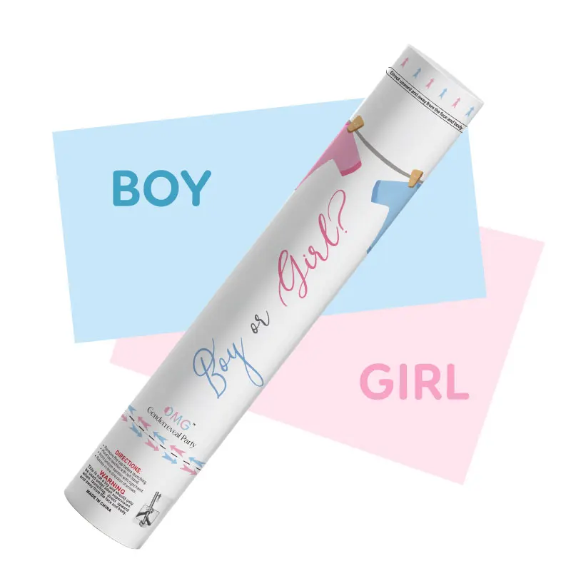 12 16 24 32 inch Blue Pink boy or girl Gender Reveal Powder Confetti Cannon