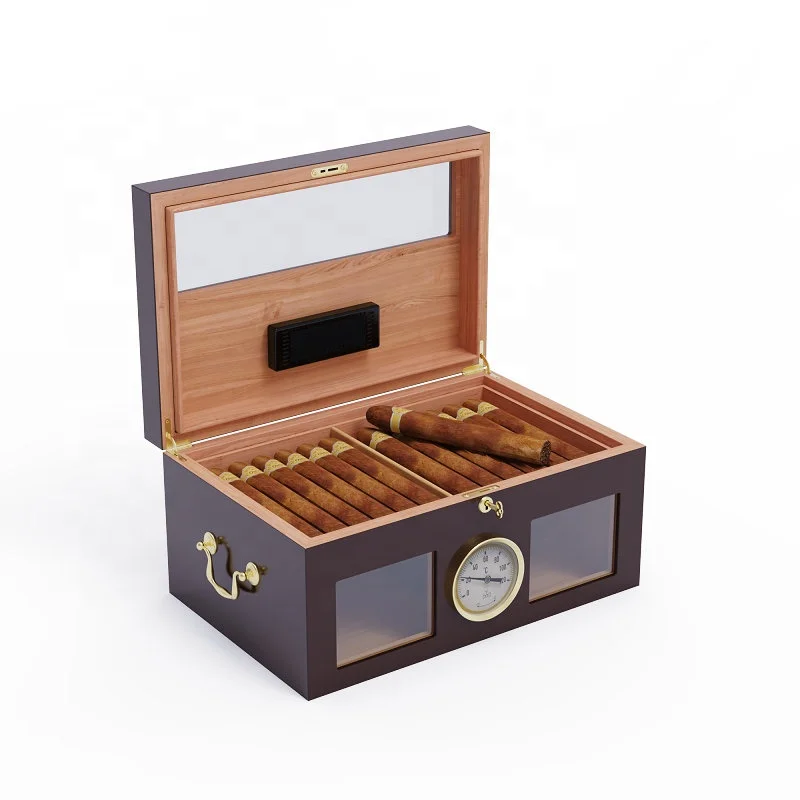 high gloos lacquer Minimalist Design Large Decorative cedar wood vintage storage  commercial humidor box wholesale