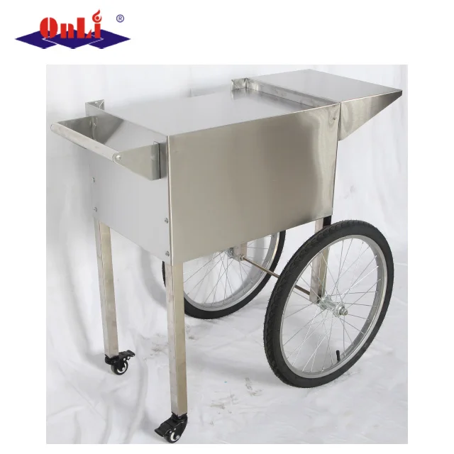 
8 Oz electric stainless steel commercial mobile popcorn machine cart 