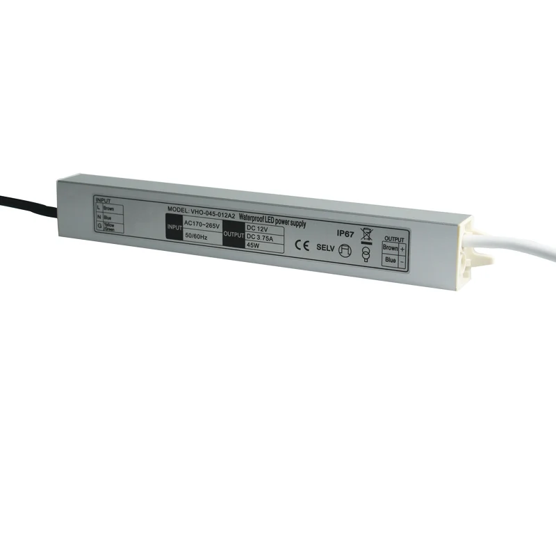 110vac 230vac to 12vdc super thin power supply 12v 3.75a 45w led constant voltage driver saa bis etl