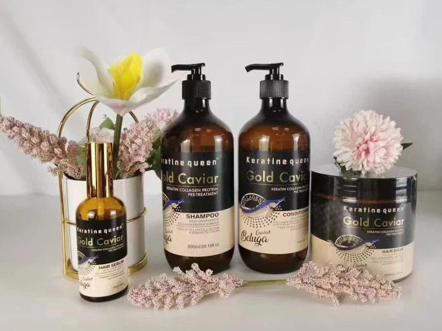 OEM Customize Manufacturer Hair Care Private Label Sulfate Free Keratin Queen Gold Caviar Shampoo And Conditioner