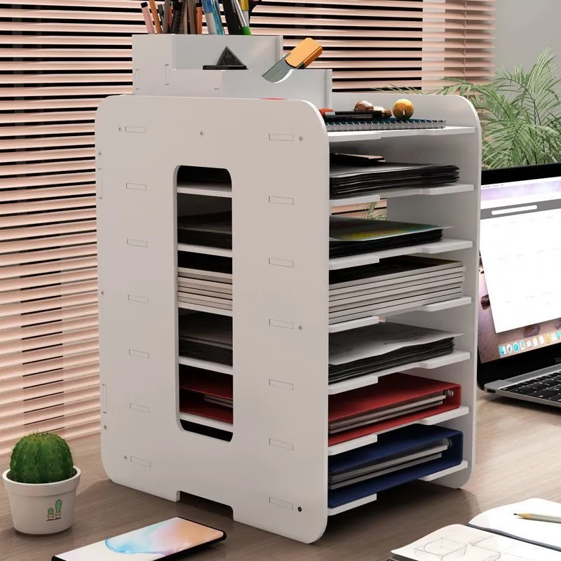 Factory Direct Commercial Plastic DIY PVC Shelves Office Shelf Document Shelf File Holder