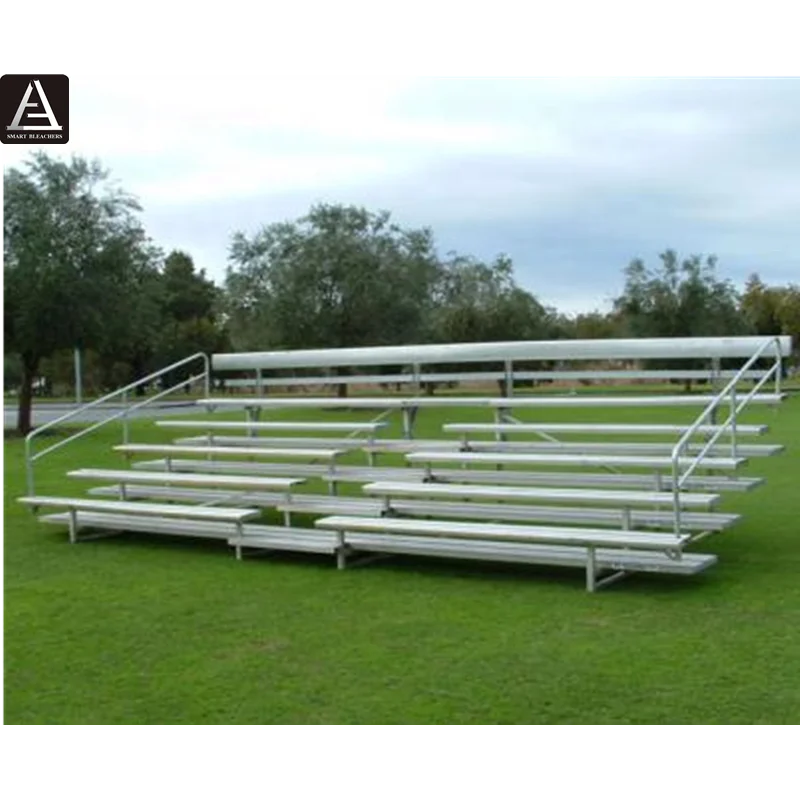 5 rows double footboard event outdoor bleachers aluminium stadium stand seating with guardrail