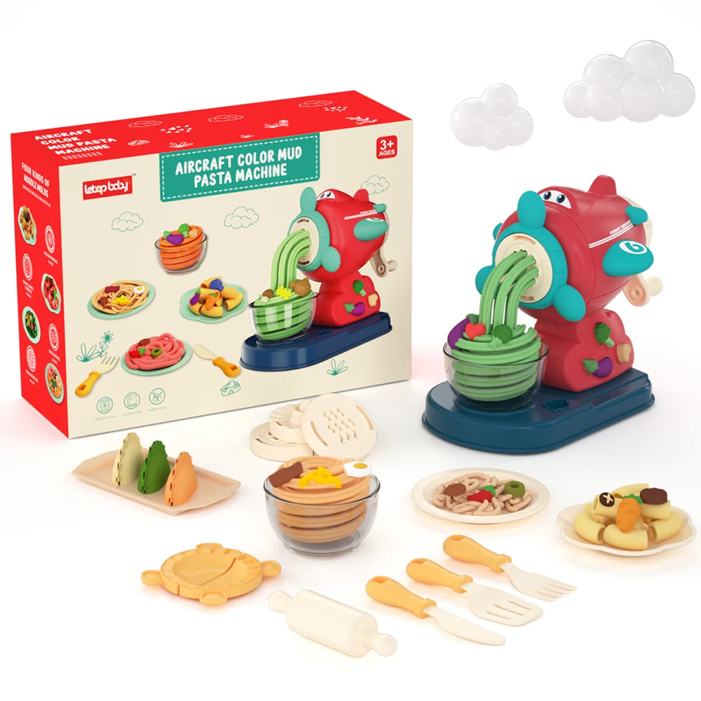 2021 Newst Mulifunctional Cake Ice Cream Airphane Style  Baby Color Clay Toy Dough Making Cake Machine